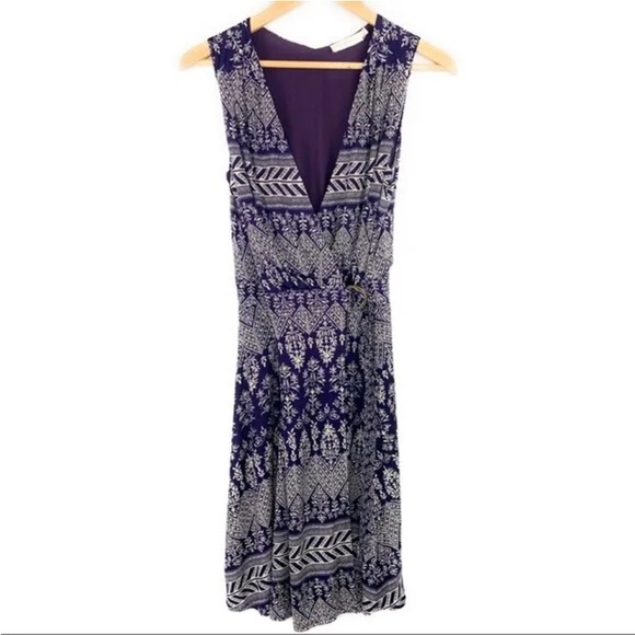 Tory Burch Silk Bend Floral Print Wrap Surplice Dress - Picture 7 of 13